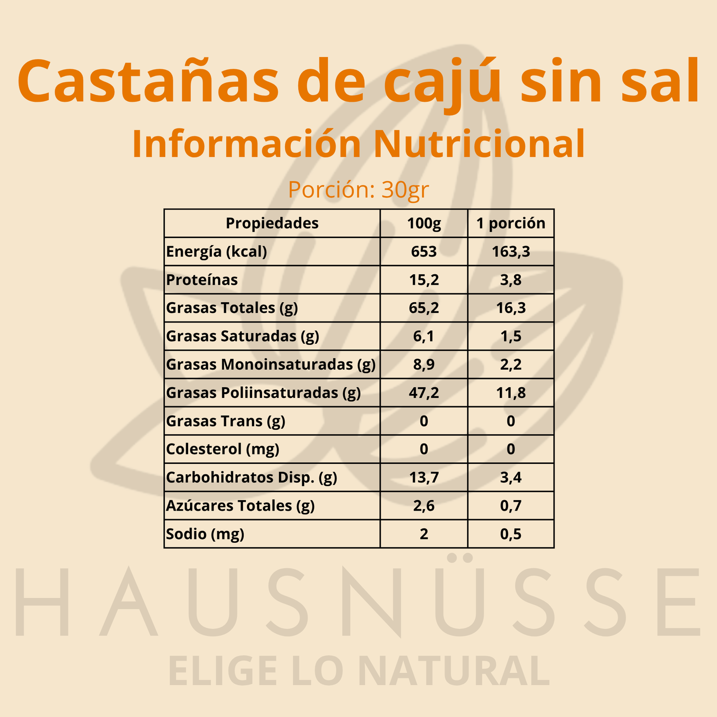 Castañas de cajú sin sal 5kg