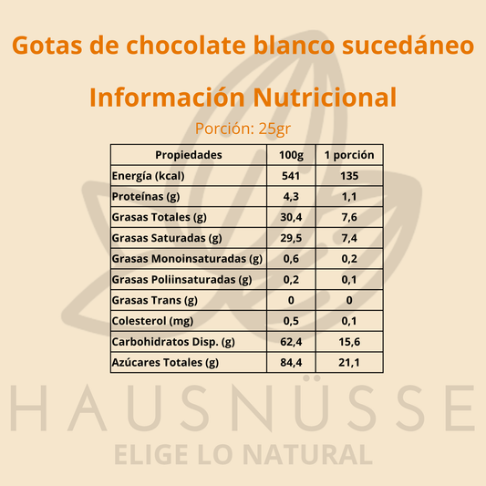 Gotas de chocolate blanco