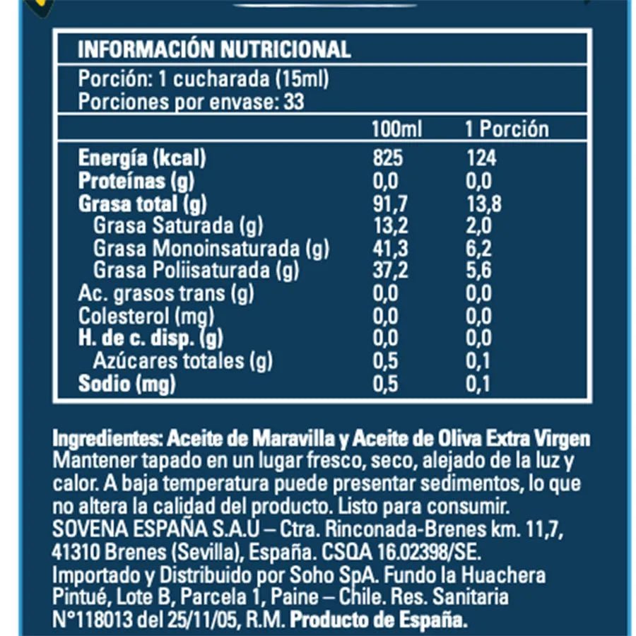 Aceite Montecristo Maravilla & Oliva