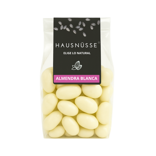 Almendras bañadas en chocolate blanco