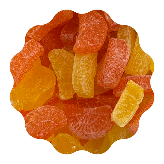 Caramelos gajitos de limon y naranja