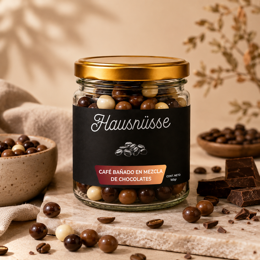 Café bañado en mezcla de Chocolates