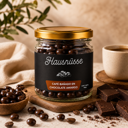 Café bañado en chocolate amargo