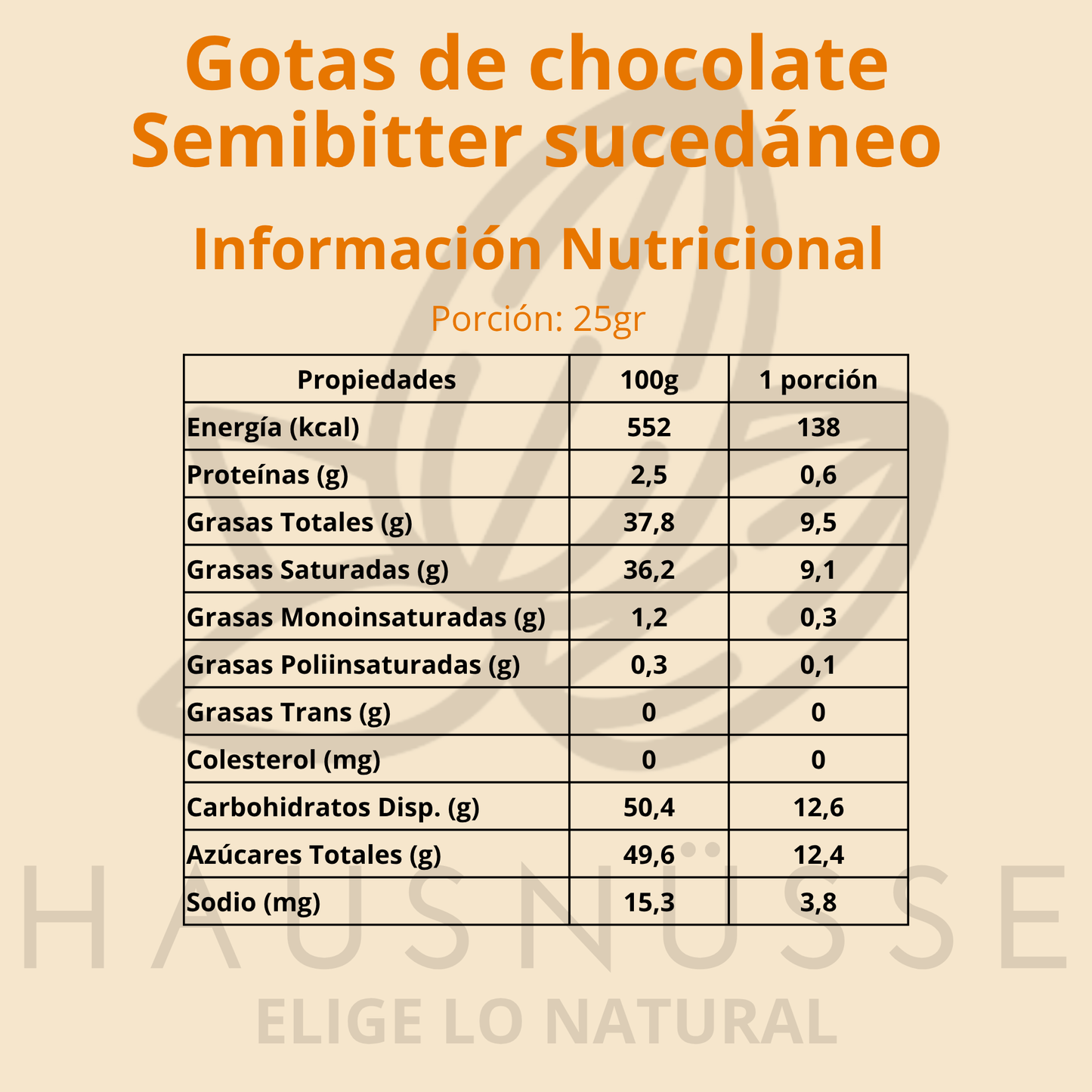 Gotas de chocolate semibitter sucedáneo