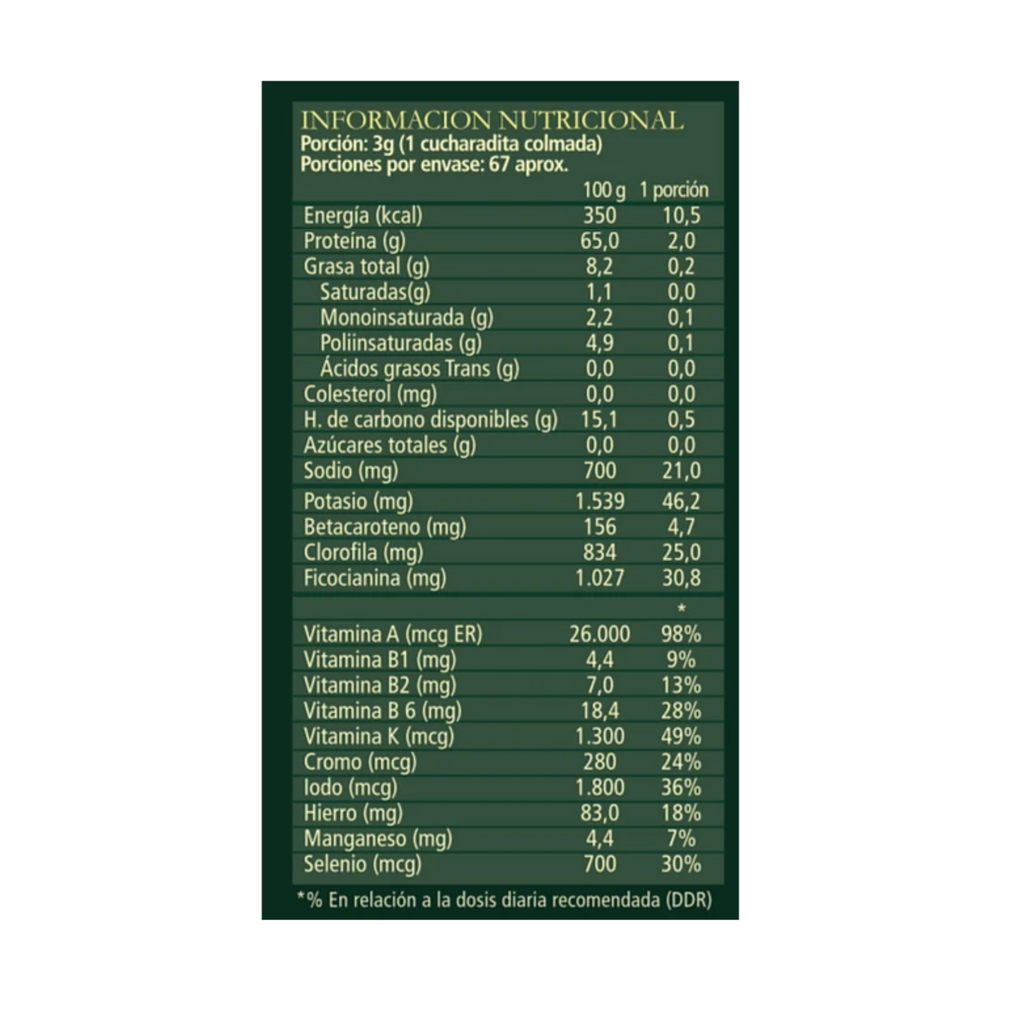 Spirulina Nature 200 g polvo Orgánico