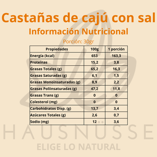 Castañas de cajú con sal 5kg