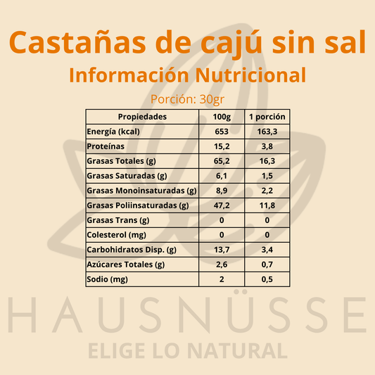 Castañas de cajú sin sal 5kg