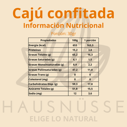 Castañas de cajú confitadas