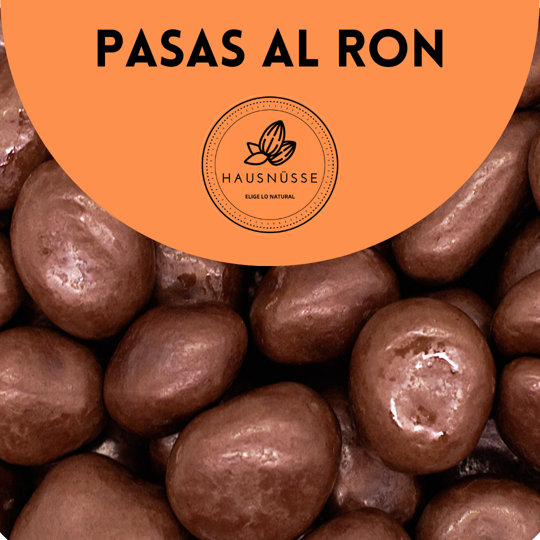 Pasas al ron bañadas en chocolate