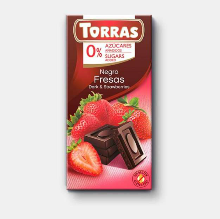 Chocolate Torras Negro con Fresas