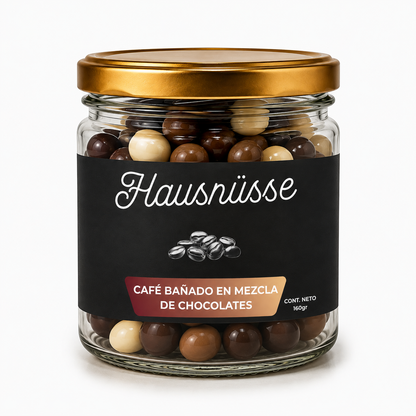 Café bañado en mezcla de Chocolates