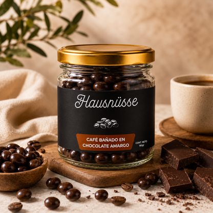 Café bañado en chocolate amargo