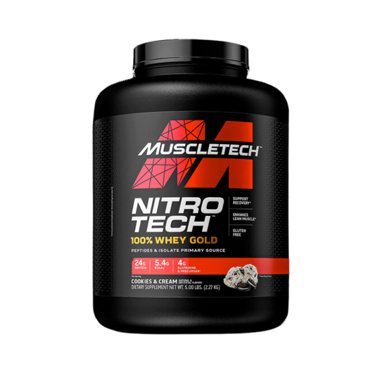 Nitro Tech 100% Whey Gold Mucletech Proteína Cookies & Cream 5Lb