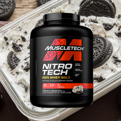 Nitro Tech 100% Whey Gold Mucletech Proteína Cookies & Cream 5Lb